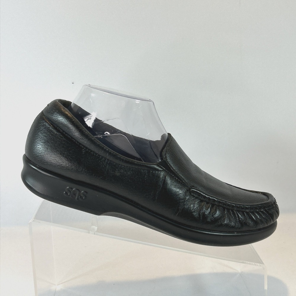 SAS Twin Women's Size 10.5S Black Leather Tripad Comfort Orthotic Slip On Shoes